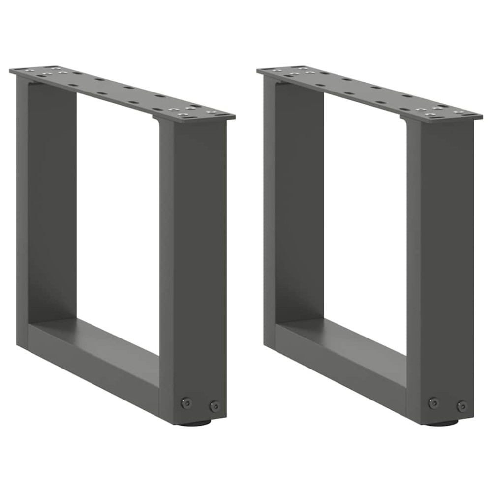 Produktbild för Soffbordsben U-formade 2 st antracit 40x(30-31) cm stål