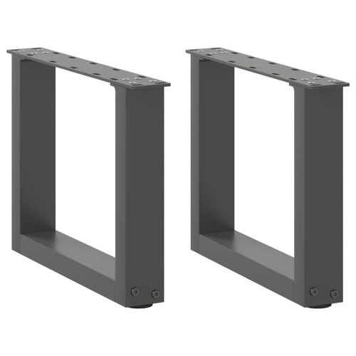 vidaXL Soffbordsben U-formade 2 st antracit 40x(30-31) cm stål