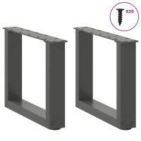 Produktbild för Soffbordsben U-formade 2 st antracit 40x(30-31) cm stål