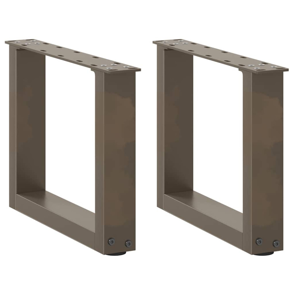 Produktbild för Soffbordsben U-formade 2 st naturstål 40x(30-31) cm stål