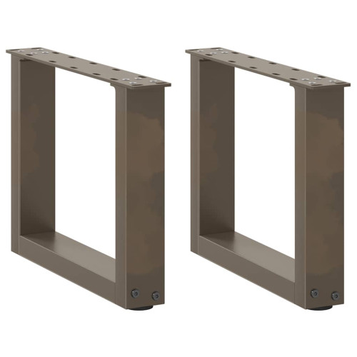 vidaXL Soffbordsben U-formade 2 st naturstål 40x(30-31) cm stål