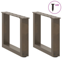 Produktbild för Soffbordsben U-formade 2 st naturstål 40x(30-31) cm stål