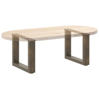 Produktbild för Soffbordsben U-formade 2 st naturstål 40x(30-31) cm stål