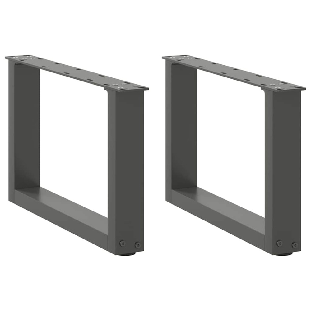 Produktbild för Soffbordsben U-formade 2 st antracit 50x(30-31) cm stål