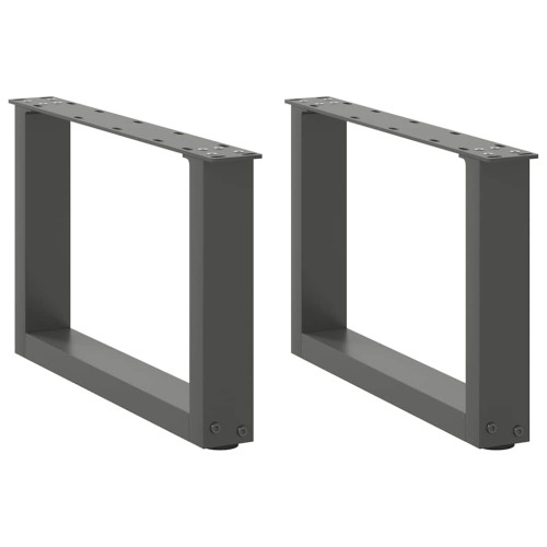 vidaXL Soffbordsben U-formade 2 st antracit 50x(30-31) cm stål