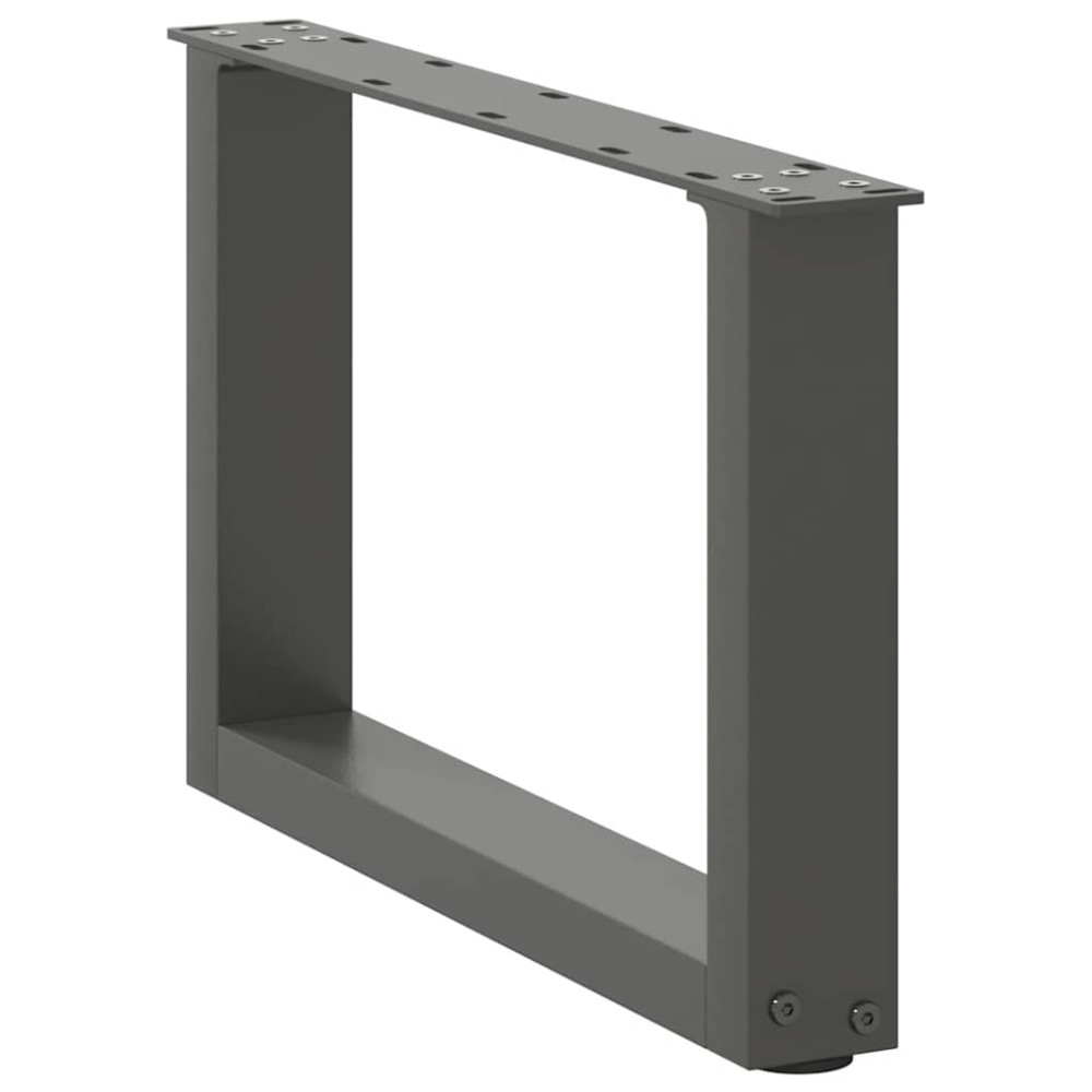 Produktbild för Soffbordsben U-formade 2 st antracit 50x(30-31) cm stål