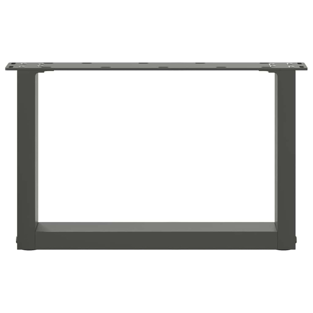 Produktbild för Soffbordsben U-formade 2 st antracit 50x(30-31) cm stål