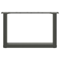 Produktbild för Soffbordsben U-formade 2 st antracit 50x(30-31) cm stål