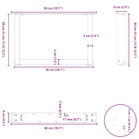 Produktbild för Soffbordsben U-formade 2 st antracit 50x(30-31) cm stål