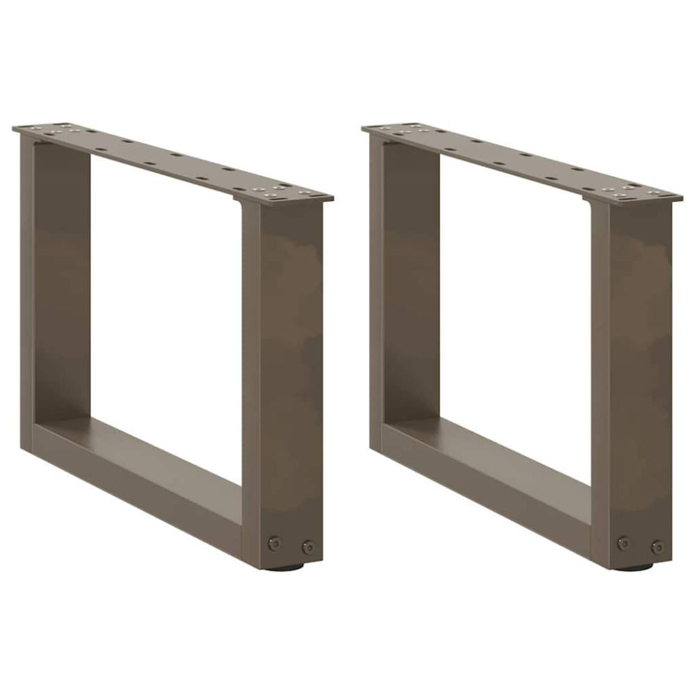 Produktbild för Soffbordsben U-formade 2 st naturstål 50x(30-31) cm stål