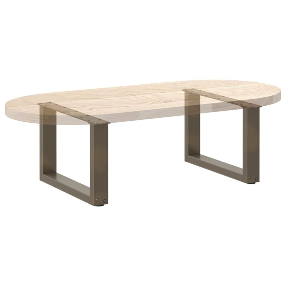 Produktbild för Soffbordsben U-formade 2 st naturstål 50x(30-31) cm stål