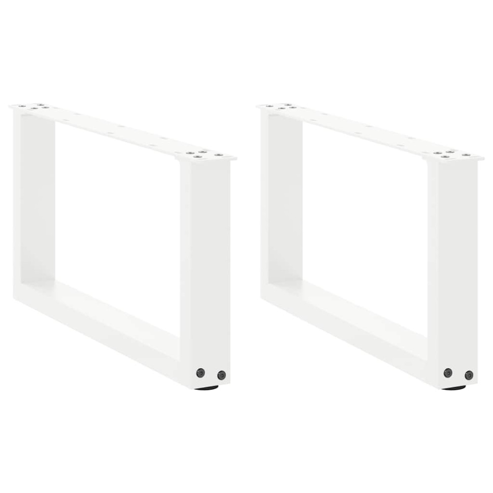 Produktbild för Soffbordsben U-formade 2 st vita 60x(30-31) cm stål