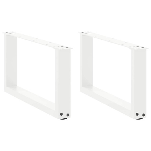 vidaXL Soffbordsben U-formade 2 st vita 60x(30-31) cm stål