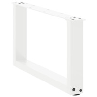 Produktbild för Soffbordsben U-formade 2 st vita 60x(30-31) cm stål