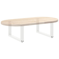 Produktbild för Soffbordsben U-formade 2 st vita 60x(30-31) cm stål