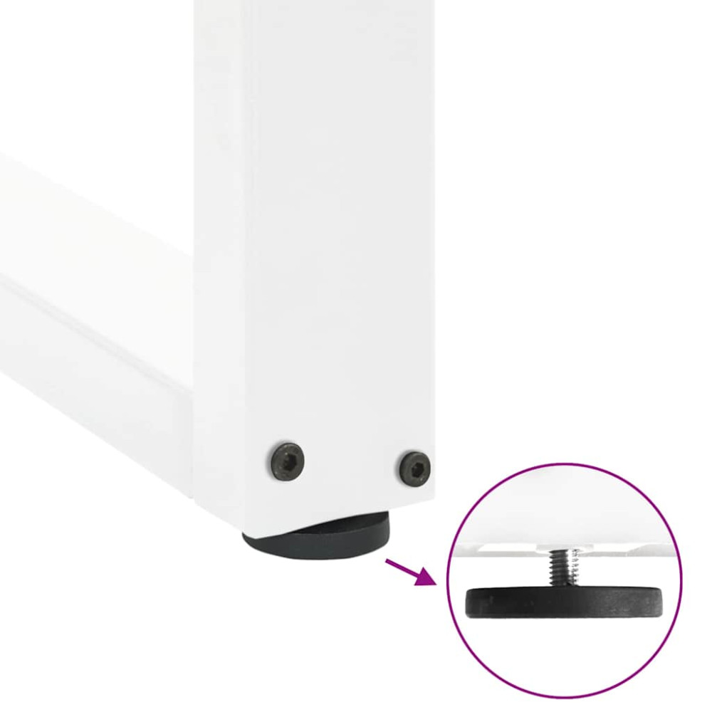 Produktbild för Soffbordsben U-formade 2 st vita 60x(30-31) cm stål