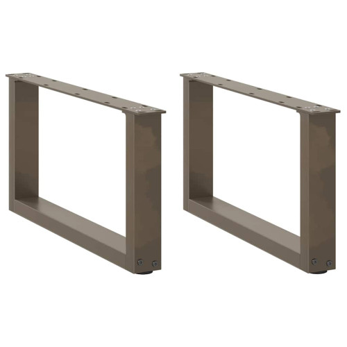 vidaXL Soffbordsben U-formade 2 st naturstål 60x(30-31) cm stål