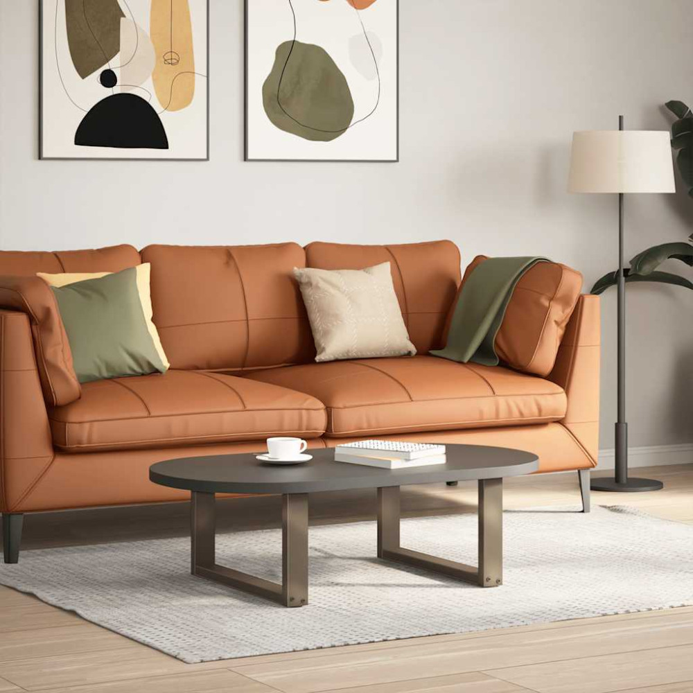 Produktbild för Soffbordsben U-formade 2 st naturstål 60x(30-31) cm stål
