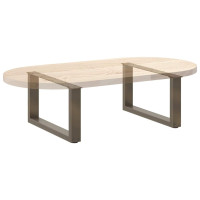 Produktbild för Soffbordsben U-formade 2 st naturstål 60x(30-31) cm stål