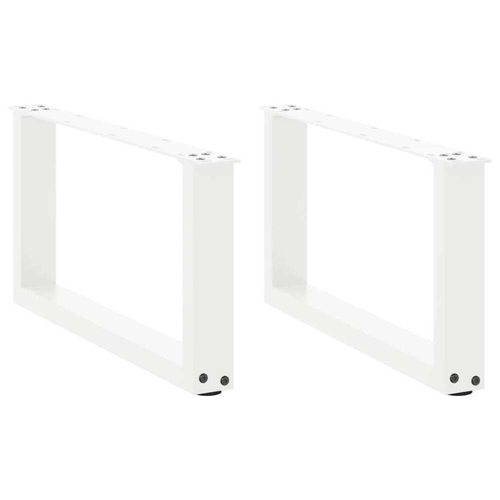 Produktbild för Soffbordsben U-formade 2 st vita 70x(30-31) cm stål