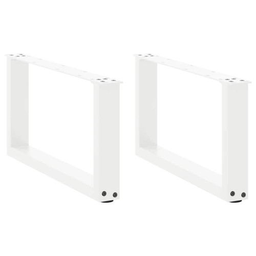 vidaXL Soffbordsben U-formade 2 st vita 70x(30-31) cm stål