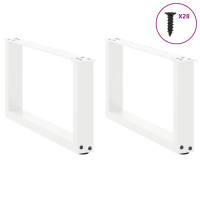 Produktbild för Soffbordsben U-formade 2 st vita 70x(30-31) cm stål