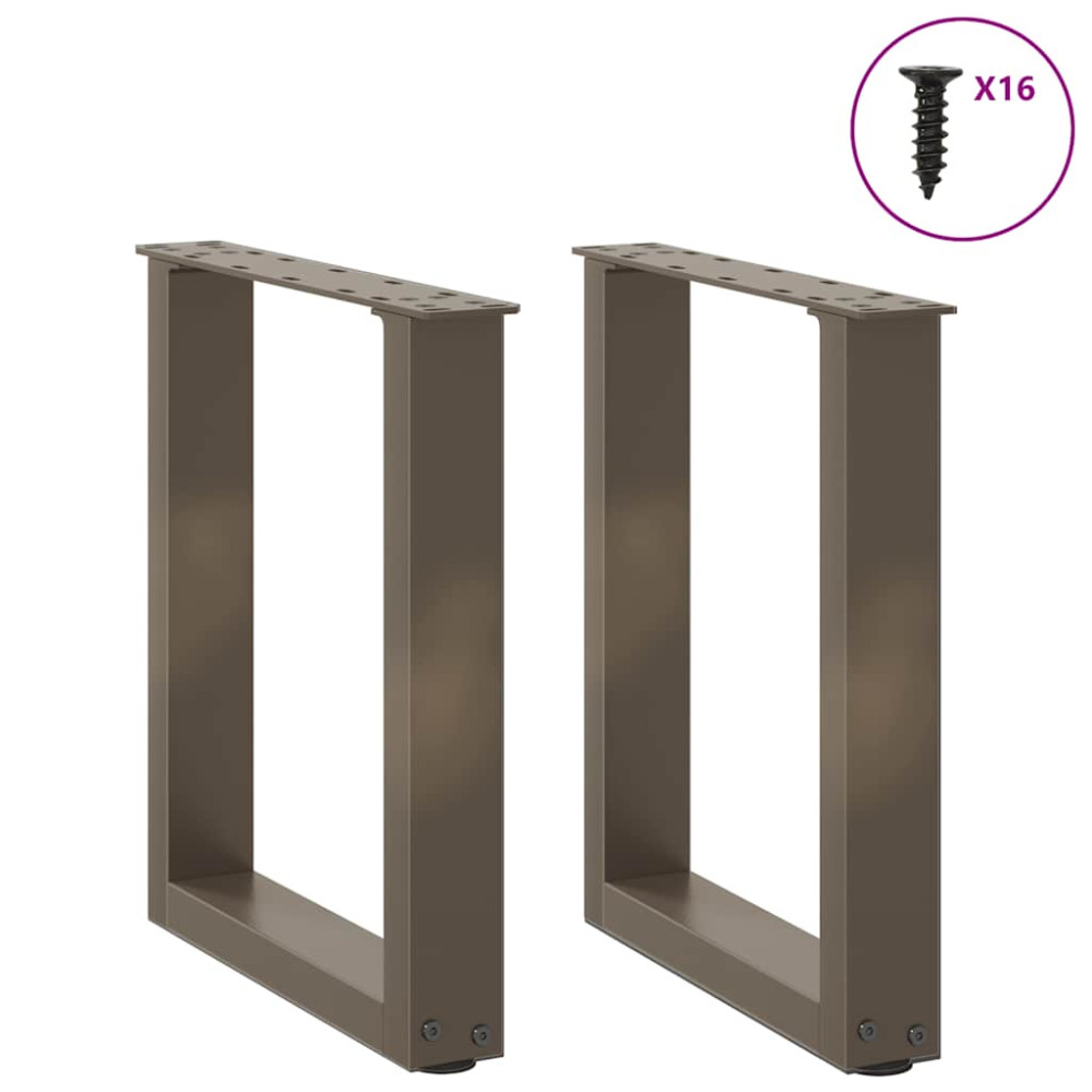 Produktbild för Soffbordsben U-formade 2 st naturstål 28x(42-43) cm stål