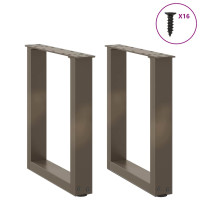 Produktbild för Soffbordsben U-formade 2 st naturstål 28x(42-43) cm stål
