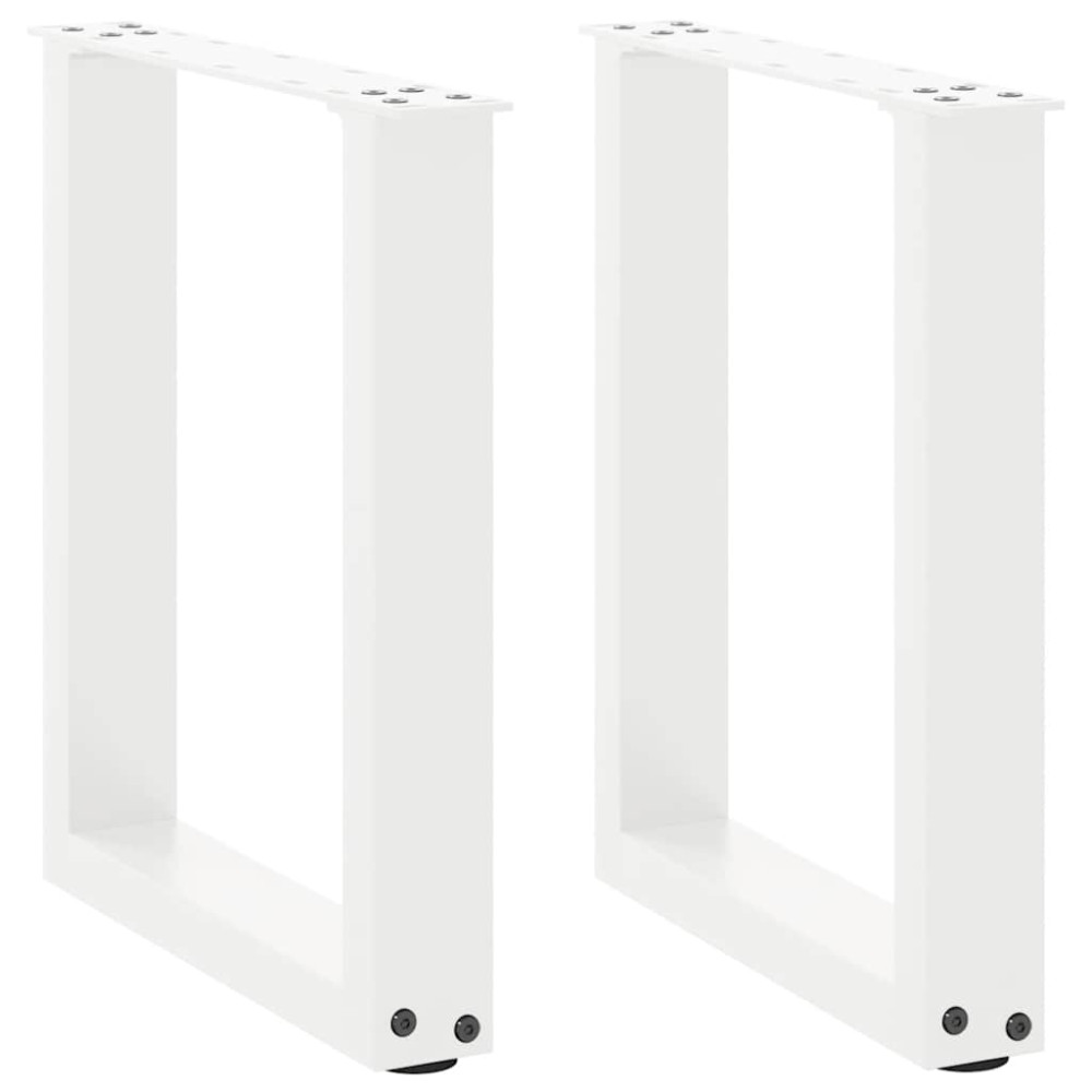 Produktbild för Soffbordsben U-formade 2 st vita 38x(42-43) cm stål
