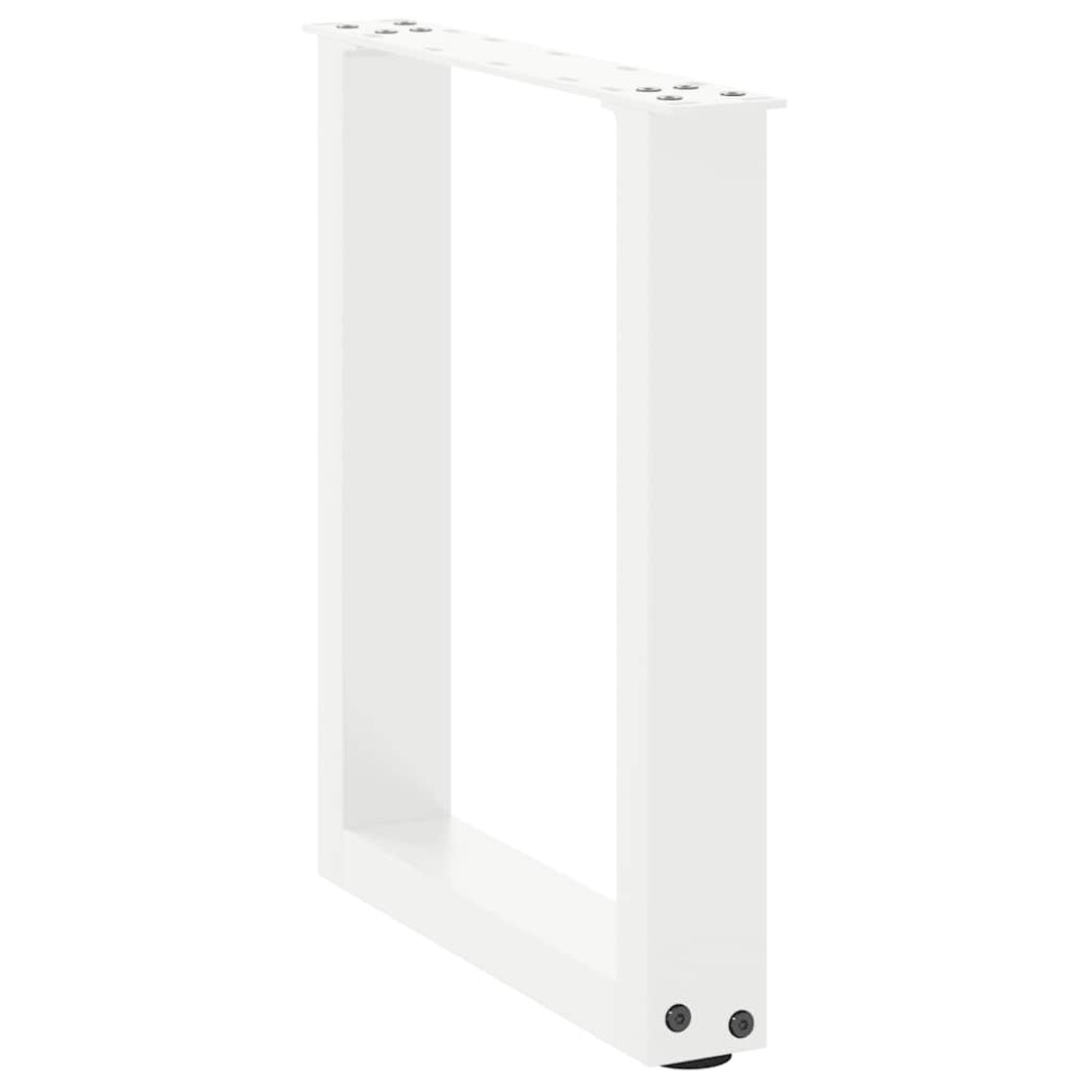Produktbild för Soffbordsben U-formade 2 st vita 38x(42-43) cm stål