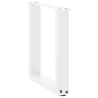 Produktbild för Soffbordsben U-formade 2 st vita 38x(42-43) cm stål