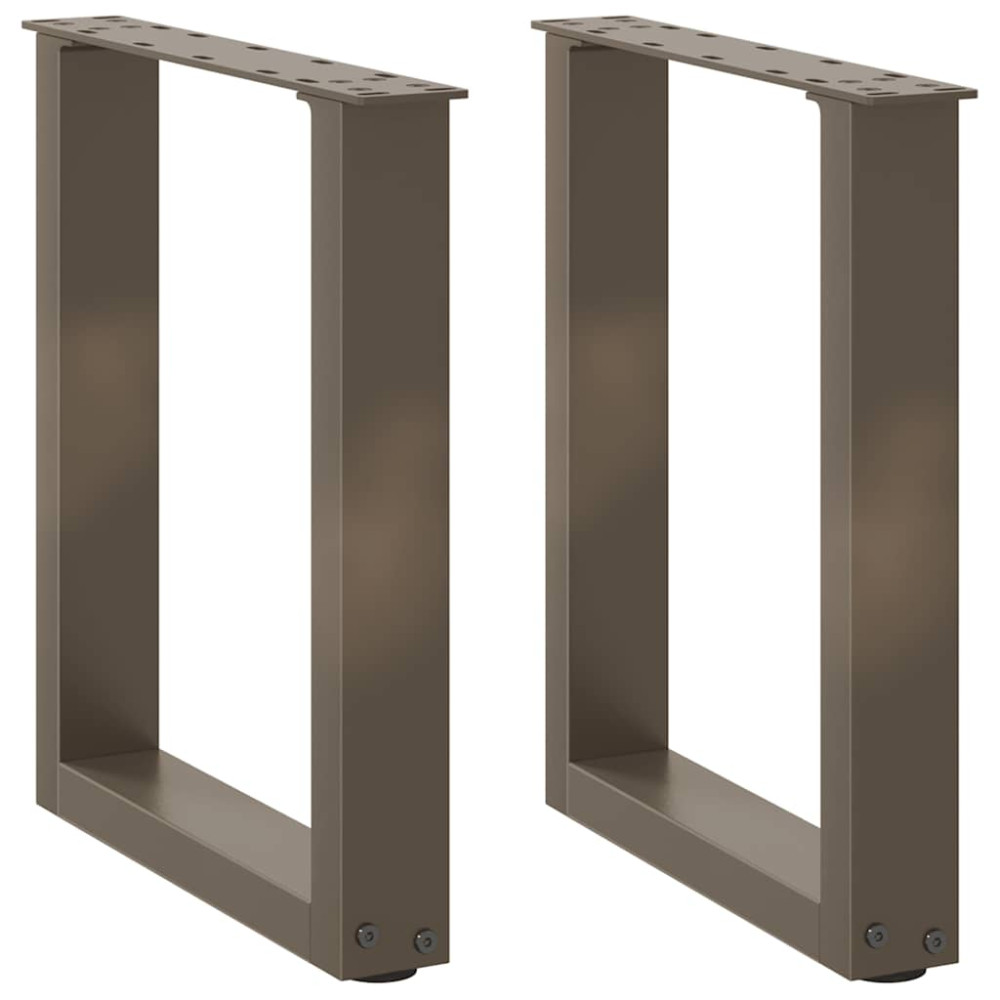 Produktbild för Soffbordsben U-formade 2 st naturstål 38x(42-43) cm stål