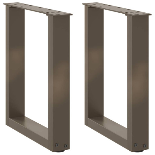 vidaXL Soffbordsben U-formade 2 st naturstål 38x(42-43) cm stål