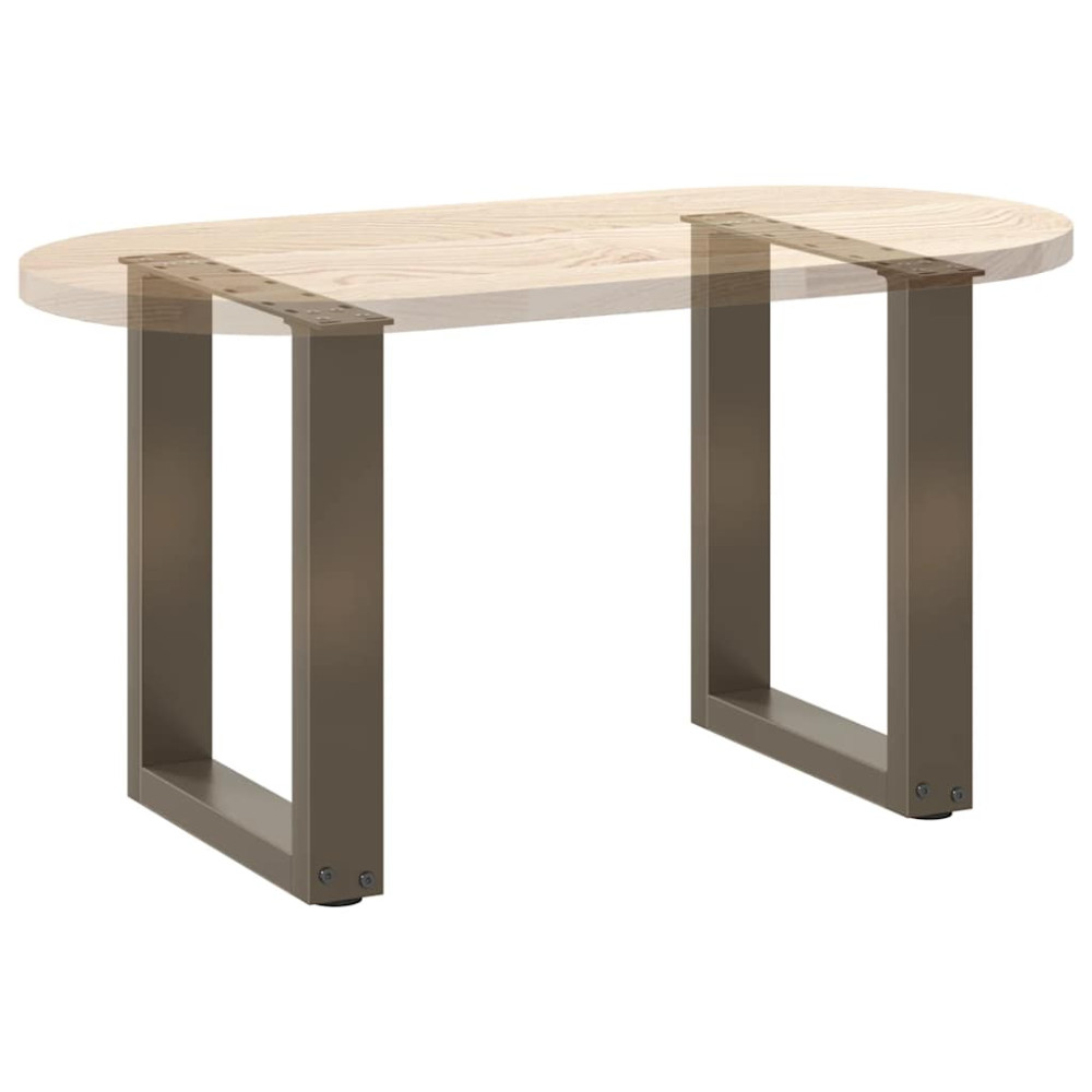 Produktbild för Soffbordsben U-formade 2 st naturstål 38x(42-43) cm stål