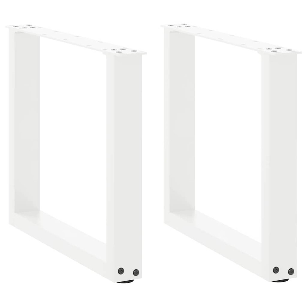 Produktbild för Soffbordsben U-formade 2 st vita 50x(42-43) cm stål