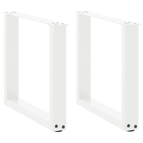 vidaXL Soffbordsben U-formade 2 st vita 50x(42-43) cm stål
