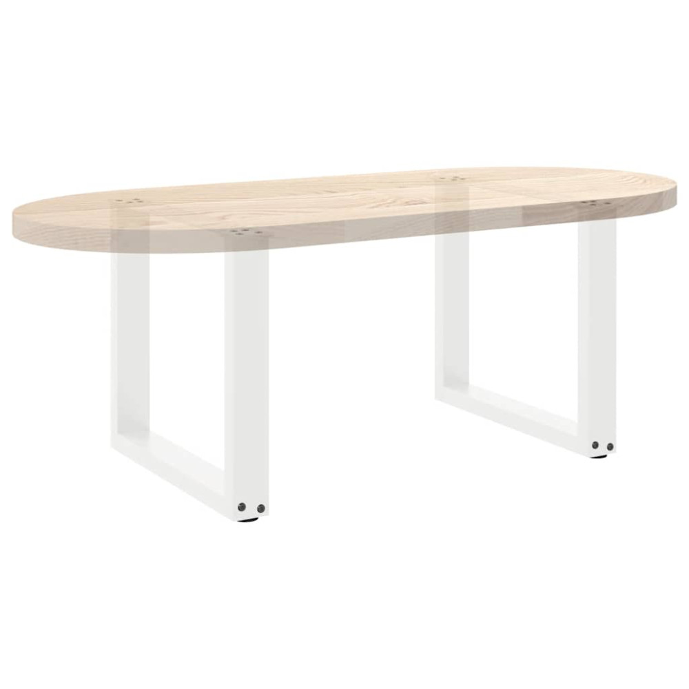 Produktbild för Soffbordsben U-formade 2 st vita 50x(42-43) cm stål