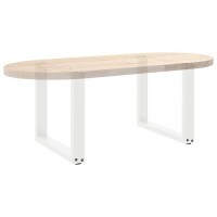 Produktbild för Soffbordsben U-formade 2 st vita 50x(42-43) cm stål