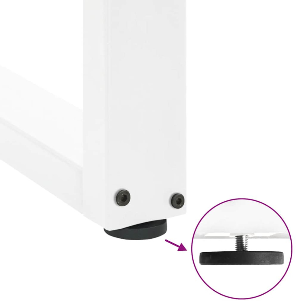 Produktbild för Soffbordsben U-formade 2 st vita 50x(42-43) cm stål