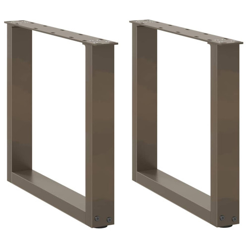 vidaXL Soffbordsben U-formade 2 st naturstål 50x(42-43) cm stål