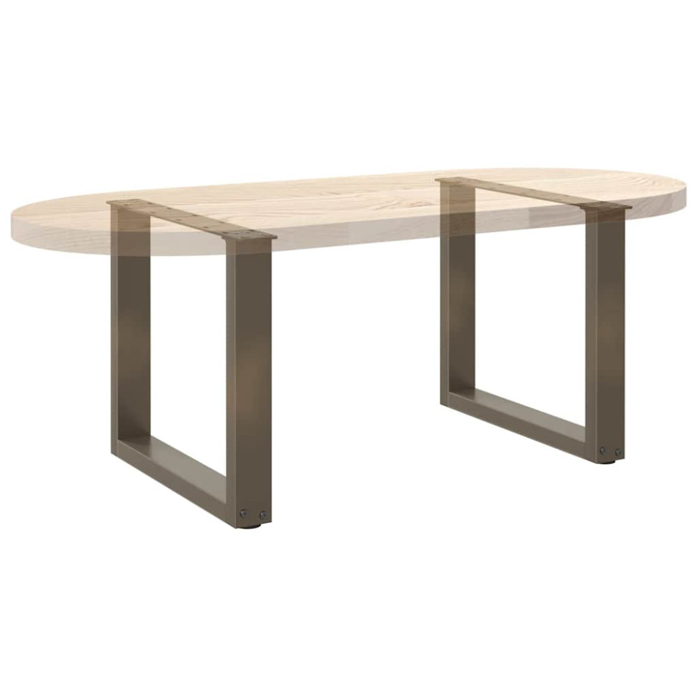 Produktbild för Soffbordsben U-formade 2 st naturstål 50x(42-43) cm stål