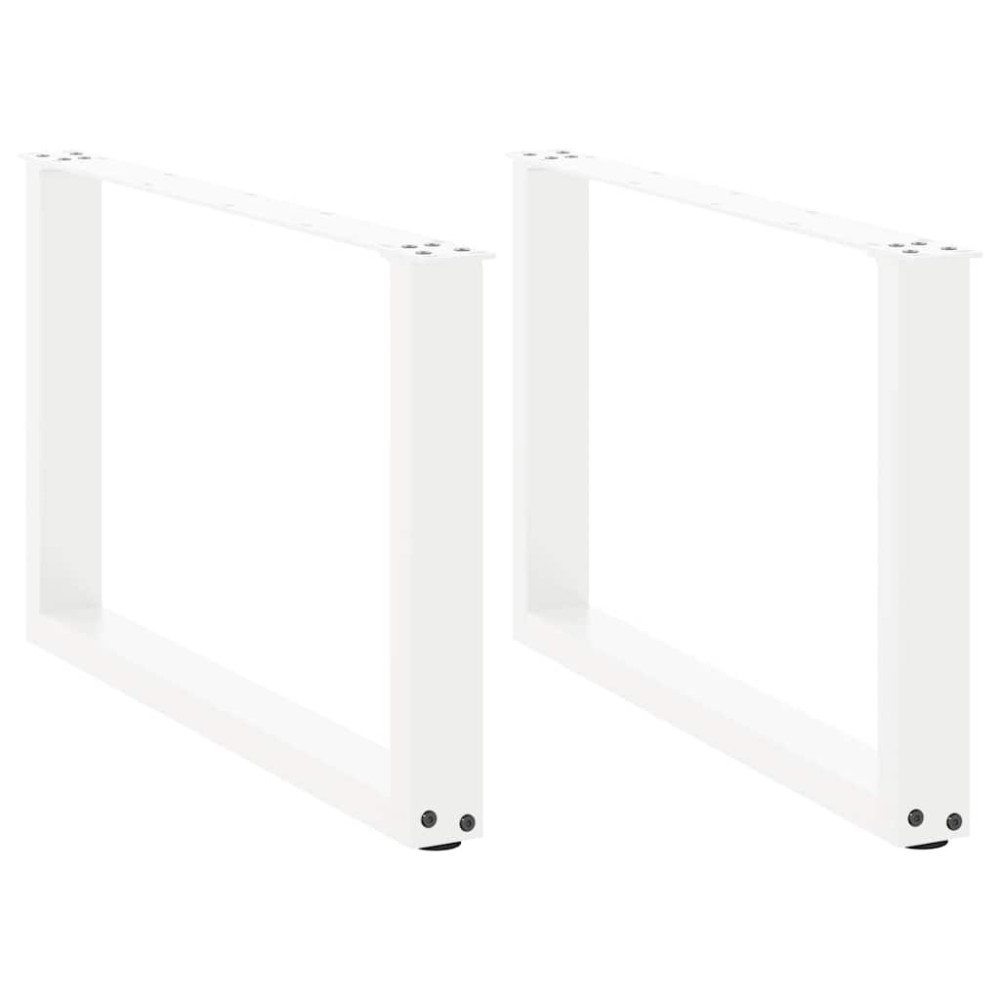 Produktbild för Soffbordsben U-formade 2 st vita 60x(42-43) cm stål