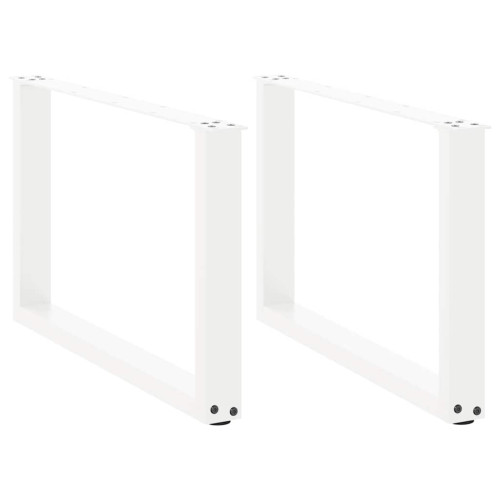 vidaXL Soffbordsben U-formade 2 st vita 60x(42-43) cm stål