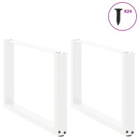 Produktbild för Soffbordsben U-formade 2 st vita 60x(42-43) cm stål