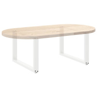 Produktbild för Soffbordsben U-formade 2 st vita 60x(42-43) cm stål