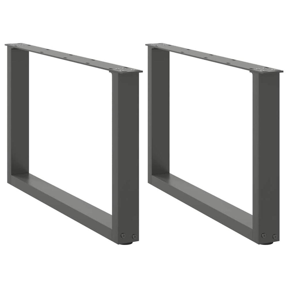 Produktbild för Soffbordsben U-formade 2 st antracit 60x(42-43) cm stål