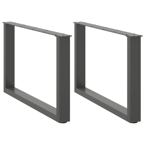 vidaXL Soffbordsben U-formade 2 st antracit 60x(42-43) cm stål