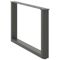 Produktbild för Soffbordsben U-formade 2 st antracit 60x(42-43) cm stål