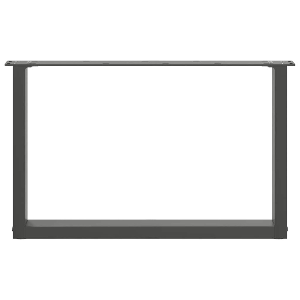 Produktbild för Soffbordsben U-formade 2 st antracit 60x(42-43) cm stål