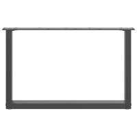Produktbild för Soffbordsben U-formade 2 st antracit 60x(42-43) cm stål